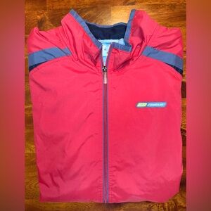 Reebok Red Gray Full Zip Windbreaker Jacket Mens 2XL